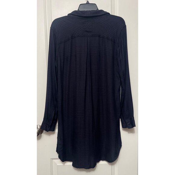 Rails Plaid Charcoal Button Down Shirt Dress size M - Picture 6 of 12